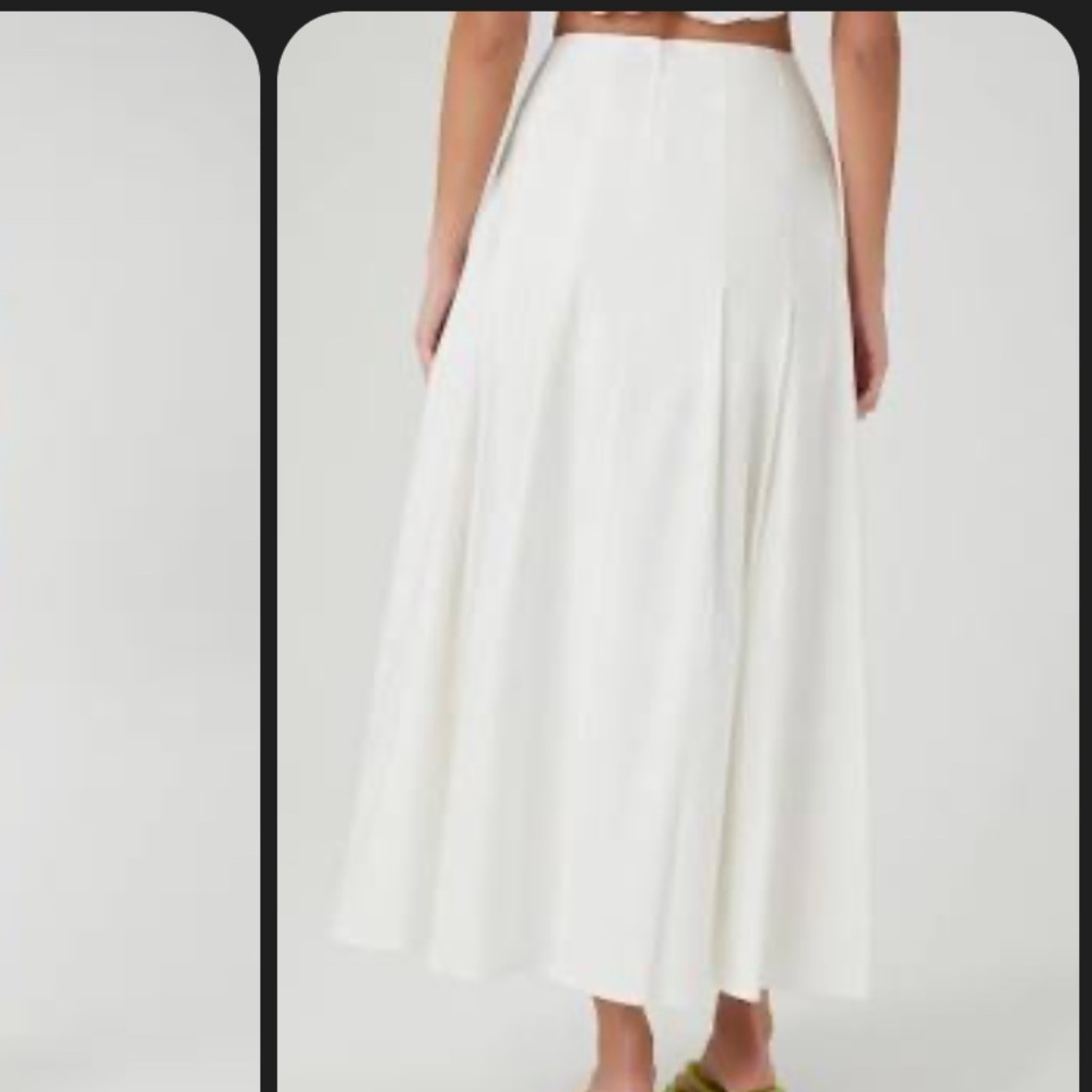 Pleated A line maxi skirt in ivory